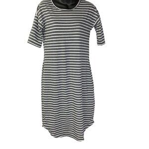 SIGN HERE STRIPED CASUAL SHORT SLEEVE KNIT DRESS‎ SZ XS/SM